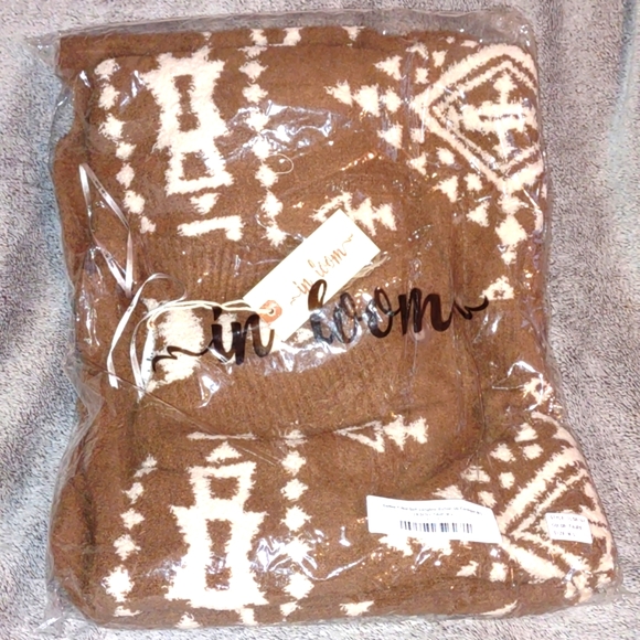 IN LOOM 🧡Coffee Geometric Soft Longline Button Up Cardigan⭐look western - Picture 8 of 13